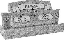 30inch_x_10inch_x_16inch_Serp_Top_Slant_Headstone_polished_front_and_back_with_42inch_Base_and_two_square_tapered_Vases_in_Grey_with_design_AS-021,_Sanded_Panel 30inch_x_10inch_x_16inch_Serp_Top_Slant_Headstone_polished_front_and_back_with_42inch_Base_and_two_square_tapered_Vases_in_Grey_with_design_AS-021,_Sanded_Panel