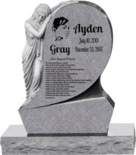 31inch_x_6inch_x_42inch_Saint_Mary_Upright_Headstone_polished_all_sides_with_34inch_Base_in_Grey_with_design_1 31inch x 6inch x 42inch Saint Mary Upright Headstone polished all sides with 34inch Base in Grey
