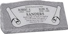 36inch_x_10inch_x_16inch_Serp_Top_Slant_Headstone_polished_front_and_back_in_Grey_with_design_B-7,_Sanded_Panel 36inch_x_10inch_x_16inch_Serp_Top_Slant_Headstone_polished_front_and_back_in_Grey_with_design_B-7,_Sanded_Panel