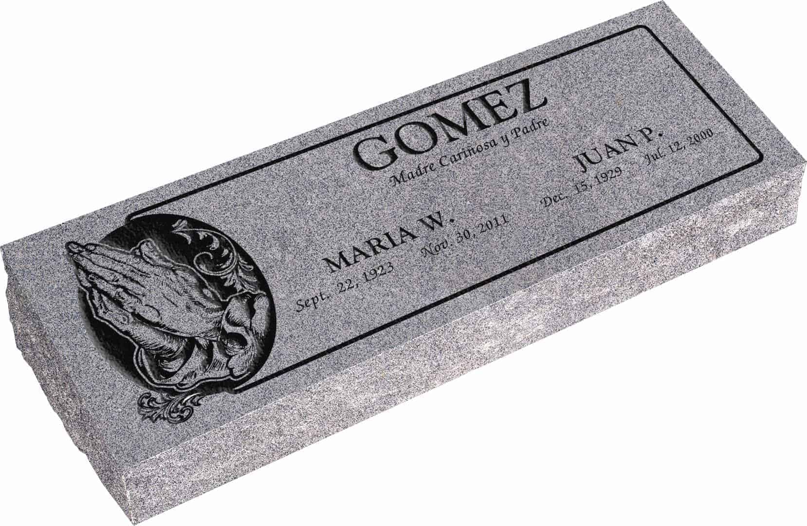 36" x 12" x 6" Pillow Top Headstone