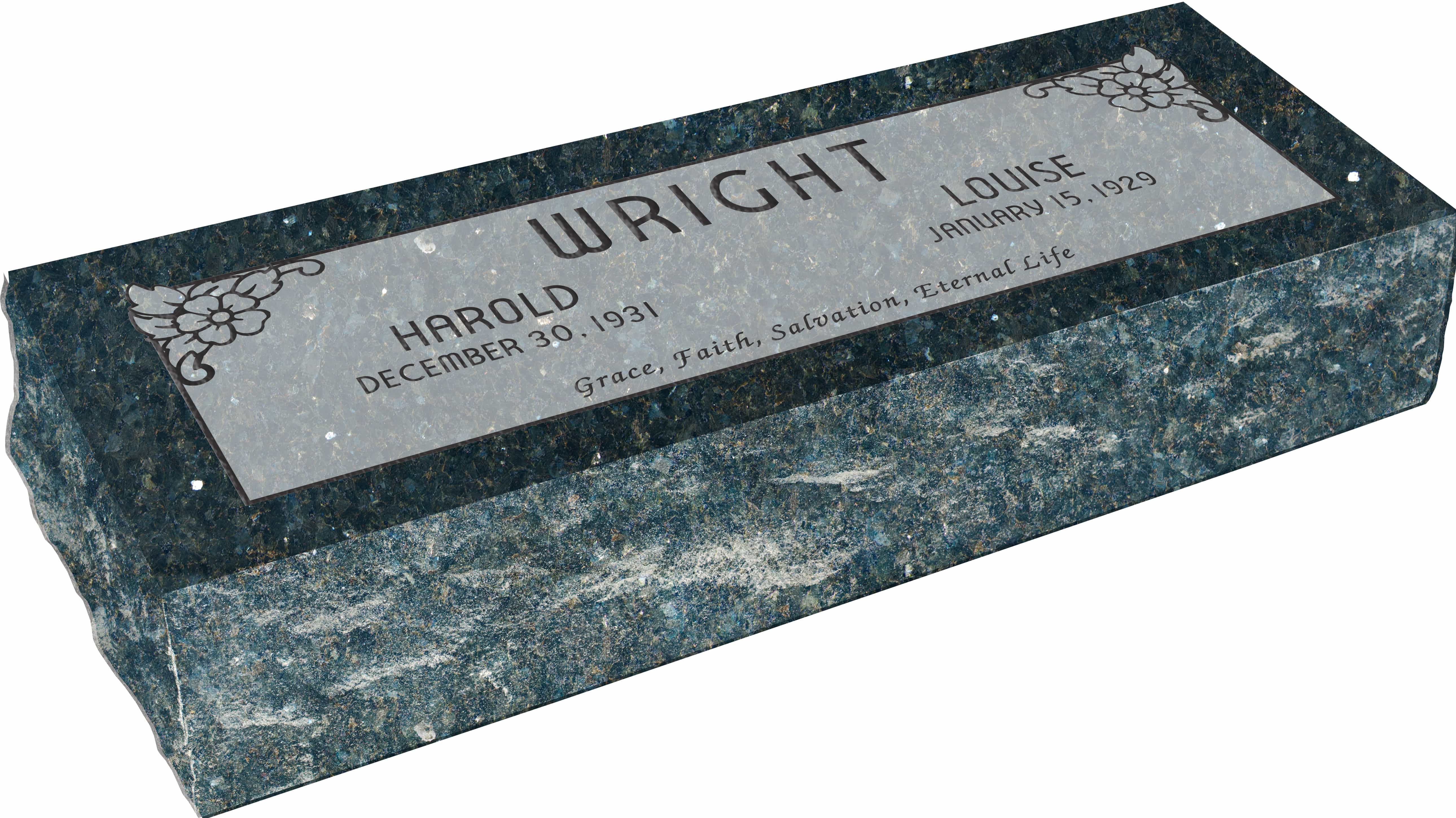 36" x 12" x 8" Pillow Top Headstone Honor Life