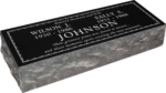 36inch x 12inch x 8inch Pillow Top Headstone in Imperial Black with design B-3