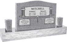 36inch_x_6inch_x_24inch_Serp_Top_Upright_Headstone_polished_front_and_back_with_60inch_Base_and_two_square_tapered_Vases_in_Grey_with_design_SD-902_Saned_Panel 36 inch x 6 inch x 24 inch Serp Top Upright Headstone polished front and back with 60 inch Base and two square tapered Vases in Grey with design SD-902 Saned_Panel