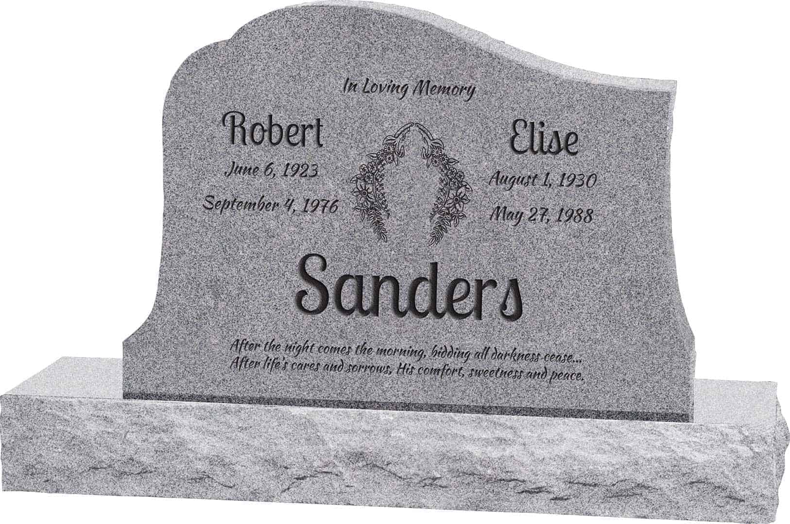 36inch_x_6inch_x_24inch_Solitude_Upright_Headstone_polished_all_sides_with_48inch_Base_in_Grey_with_design_1 36inch x 6inch x 24inch Solitude Upright Headstone polished all sides with 48inch Base in Grey