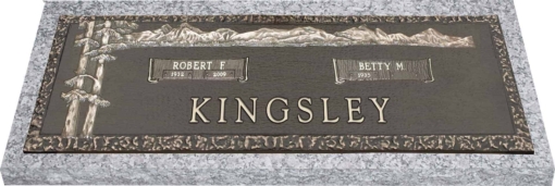 36x13 Dark Bronze Mountain Scene with Granite Base Front Perspective