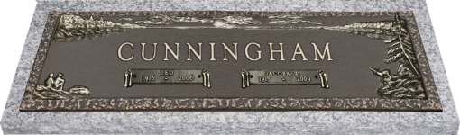 44x14 Dark Bronze Lake Female with Granite Base Front Perspective