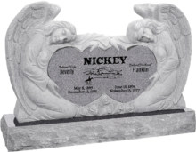 50inch_x_8inch_x_30inch_Double_Angels_and_Hearts_Upright_Headstone_polished_all_sides_with_60inch_Base_in_Grey_with_design_1 50 inch x 8 inch x 30 inch Double Angels and Hearts Upright Headstone polished all sides with 60 inch Base in Grey