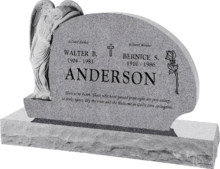 54inch_x_8inch_x_36inch_Resting_Angel_Upright_Headstone_polished_all_sides_with_66inch_Base_in_Grey_with_design_1 54 inch x 8 inch x 36 inch Resting Angel Upright Headstone polished all sides with 66 inch Base in Grey