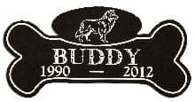 Dog-Bone-2-Pet-Memorial-in-Imperial-Black-(PM116BK) Dog Bone 2 Pet Memorial in Imperial Black PM116BK