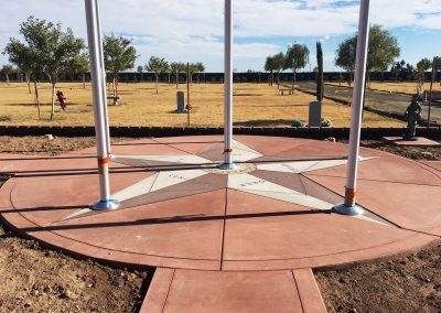 Evergreen-Cemetery-El-Centro-Veterans-Memorial-flag-poles