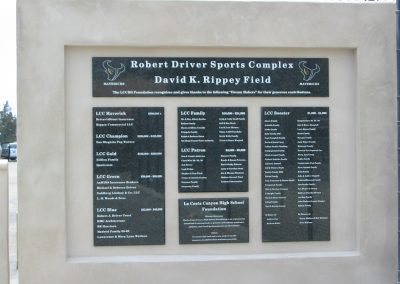 La Costa Canyon High School donor wall